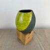 lime raku vase